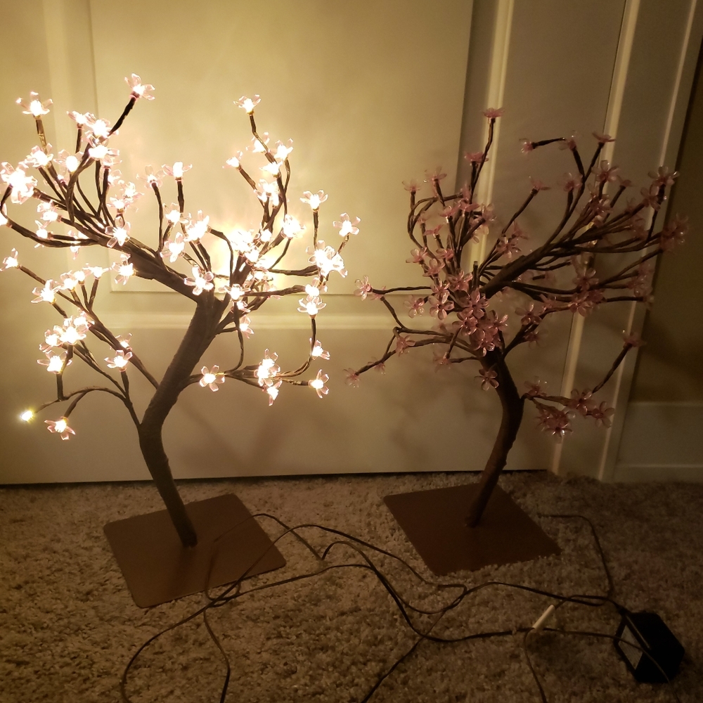 Two Kirkland's Pre-Lit Cherry Blossom Trees - Picture 3 of 4